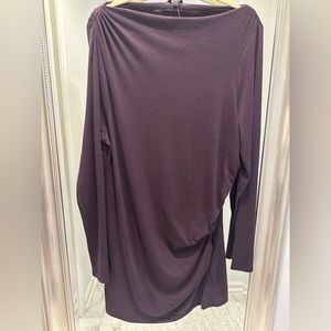 Ann Taylor Long Sleeved Boat Neck Top in Dark Purple.  Size XL. NWT